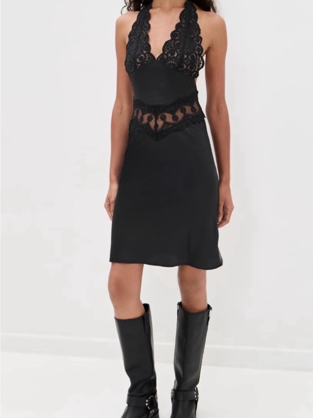 Lioness slip dress with lace